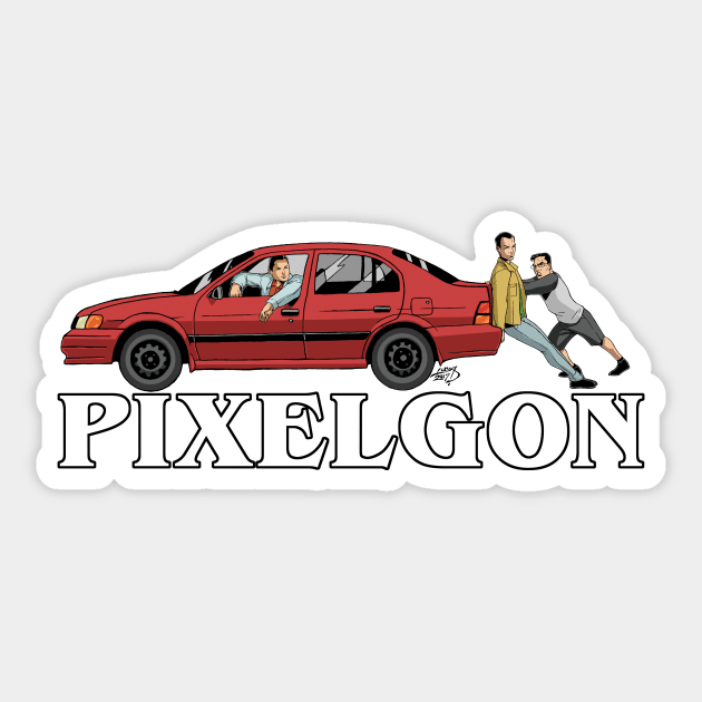 Pixelgon Car Trouble Sticker by vedderjoshua